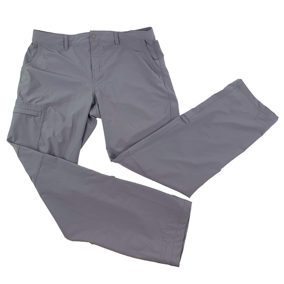 REI Co Op Kornati Roll Up Tech Pants Womens Sz 12 Gray Hiking Stretch Cargo - Picture 1 of 16